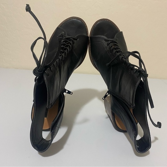 Forever 21 black lace up open toed booties Size 9 - Picture 6 of 7